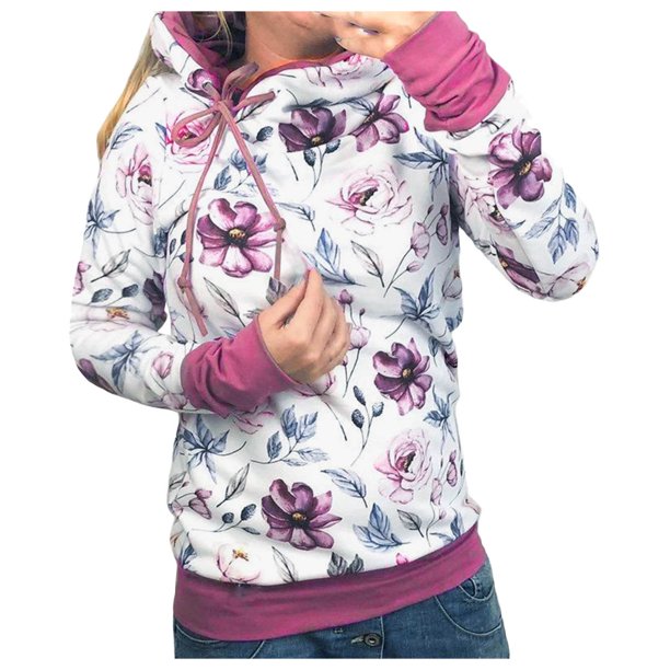 Sudadera con Capucha Gibobby para Mujer Estampada Morado L