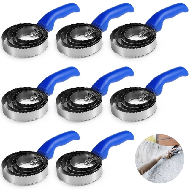 Cepillos caballos peine curry, cepillos curry metal 4 anillos, peines curry reversibles acero inoxidable, raspadores cepillo caballos agarre cómodo vaca, oveja, mascota, perro, cabra, caballo