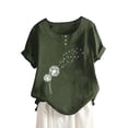 thumbnail image 1 of Birdeem Mode Femme Blouse à Manches Courtes Col Rond T-Shirt Imprimé Hauts Amples, 1 of 1