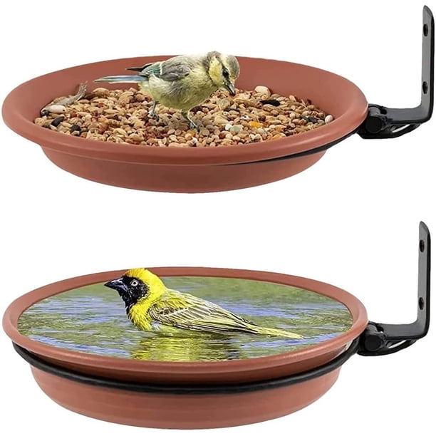 Paquetes De Cuencos De Agua Para Pájaros Baño Para Pájaros Colgante Baño Para Pájaros Plástico Comedero Para Pájaros Para Exteriores Mont En La Pared Con Soporte Pared Para Atraer Pájaros