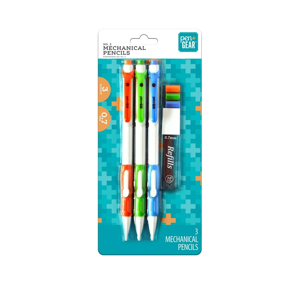 Pen + Gear 2 Mechanical Pencils With Refills, Side Advance, 0.7 mm, 3