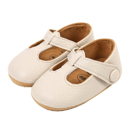 

Baby Girls Leather Sneakers Soft Rubber Sole Infant Moccasins Newborn Loafers Anti-Slip Wedding Shoes
