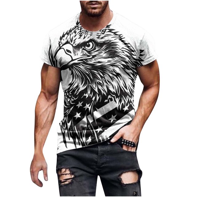 Camisas de Manga Corta Casual Moda Impresión Deportes Cuello Redondo Camiseta Blusa para el Uso Diario