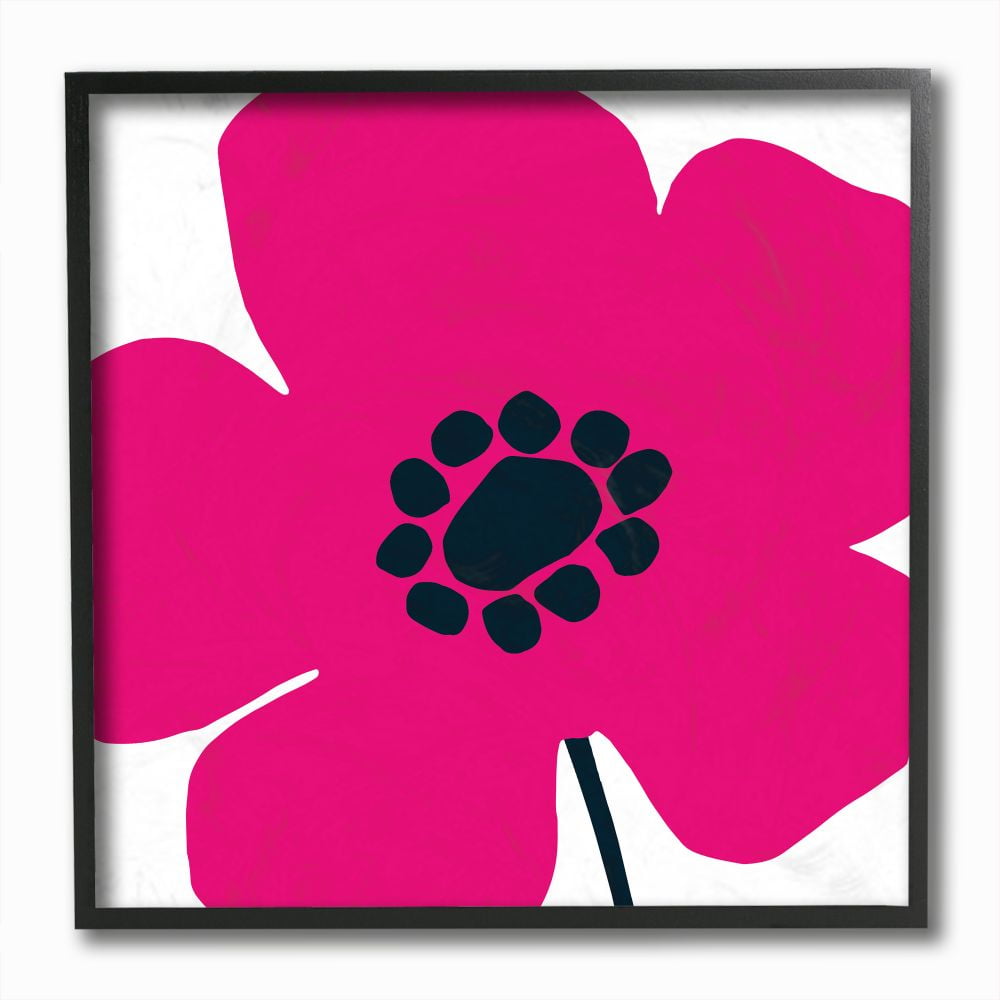 Stupell Industries Cute Girly Flower Pop Pink Children's Floral Framed Wall Art Design by Wild
