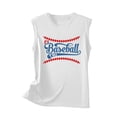 thumbnail image 6 of Usmixi Womens Tank Tops Baseball Letter Print Round Neck Sleeveless Shirts Fashion Graphics Loose Fit Ladies Racerback Tank Tops Light Blue XXL Clothes, 6 of 6