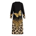 thumbnail image 5 of Xoenoiee Butterfly Leopard Glitter Print Long Nightgowns for Women Long Sleeve Sleepshirt Button Sleep Dress Mumu Dress V Neck Sleepwear Plus Size, 4XL, 5 of 7
