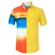 thumbnail image 1 of INSPIRE CHIC Camisas de patchwork con bolsillo en el pecho y manga corta con botones y estampado hawaiano para hombre Amarillo M, 1 of 6