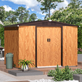thumbnail image 7 of YODOLLA 8 x 6 ft. Wood Grain Outdoor Metal Storage Shed with Lockable Door Patio Garden Storage Building for Outside&nbsp;, 7 of 7
