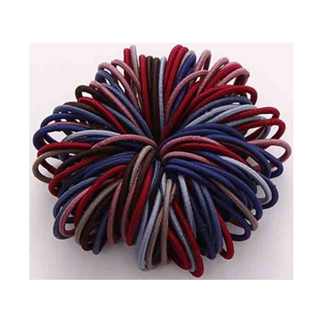 Girls 100 Pieces Of 3 cm Nylon Non-Harm Hair Rubber Band Color Hair Rope Jewelry