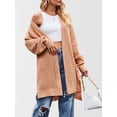 thumbnail image 6 of Long Cardigan Sweaters for Women Fall Trendy Oversized Open Front Winter Coat Orange Color L, 6 of 9