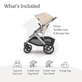 thumbnail image 2 of UPPAbaby Vista V3 Stroller - Full-Size Single-to-Double Stroller System - Toddler Seat, Bug Shield, Rain Shield, and Storage Bag Included - Declan (Oat Mélange/Silver Frame/Chestnut Leather), 2 of 5