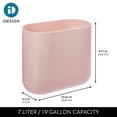 thumbnail image 6 of iDesign Oval Bathroom Trash Can, 1.9 Gallon Plastic Slim Open Top Garbage Bin, Pink, 6 of 6