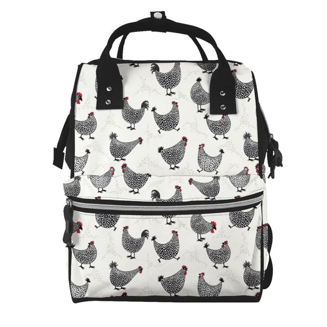 Easygdp Funny Chicken para Bolsa de Bebé de Gran Capacidad con Múltiples Bolsillos, Bolsa de Pañales para Padres, Bolsa de Viaje Organizada y Elegante