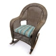 thumbnail image 2 of Jordan Manufacturing Sunbrella 18" x 18" Gateway Mist Blue and Beige Stripe Square Tufted Contoured Outdoor Wicker Seat Cushion (2 Pack), 2 of 11
