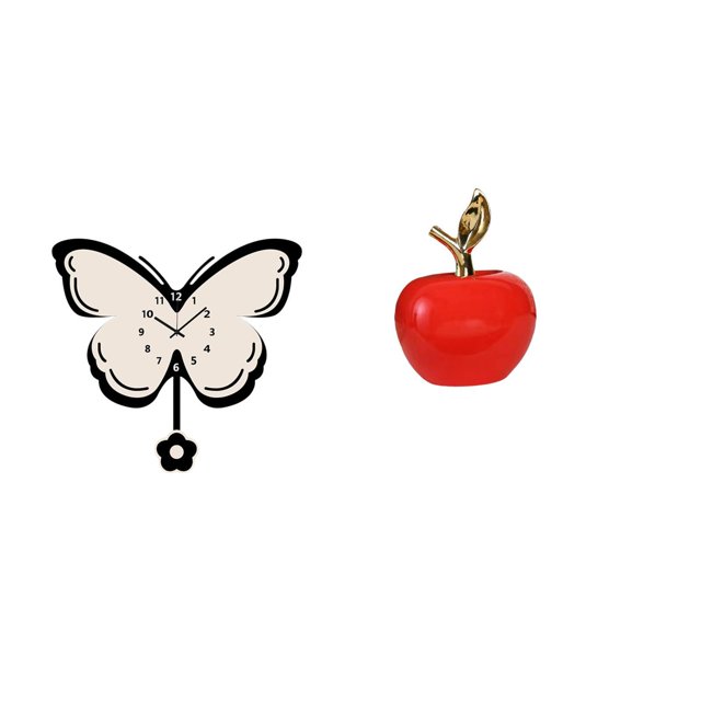 Reloj De Pared Acrílico De Mariposa Y Escultura De Cerámica Para Oficina, Comedor, Habitación Infantil, Cafetería, Estudio, Decoración Navideña.