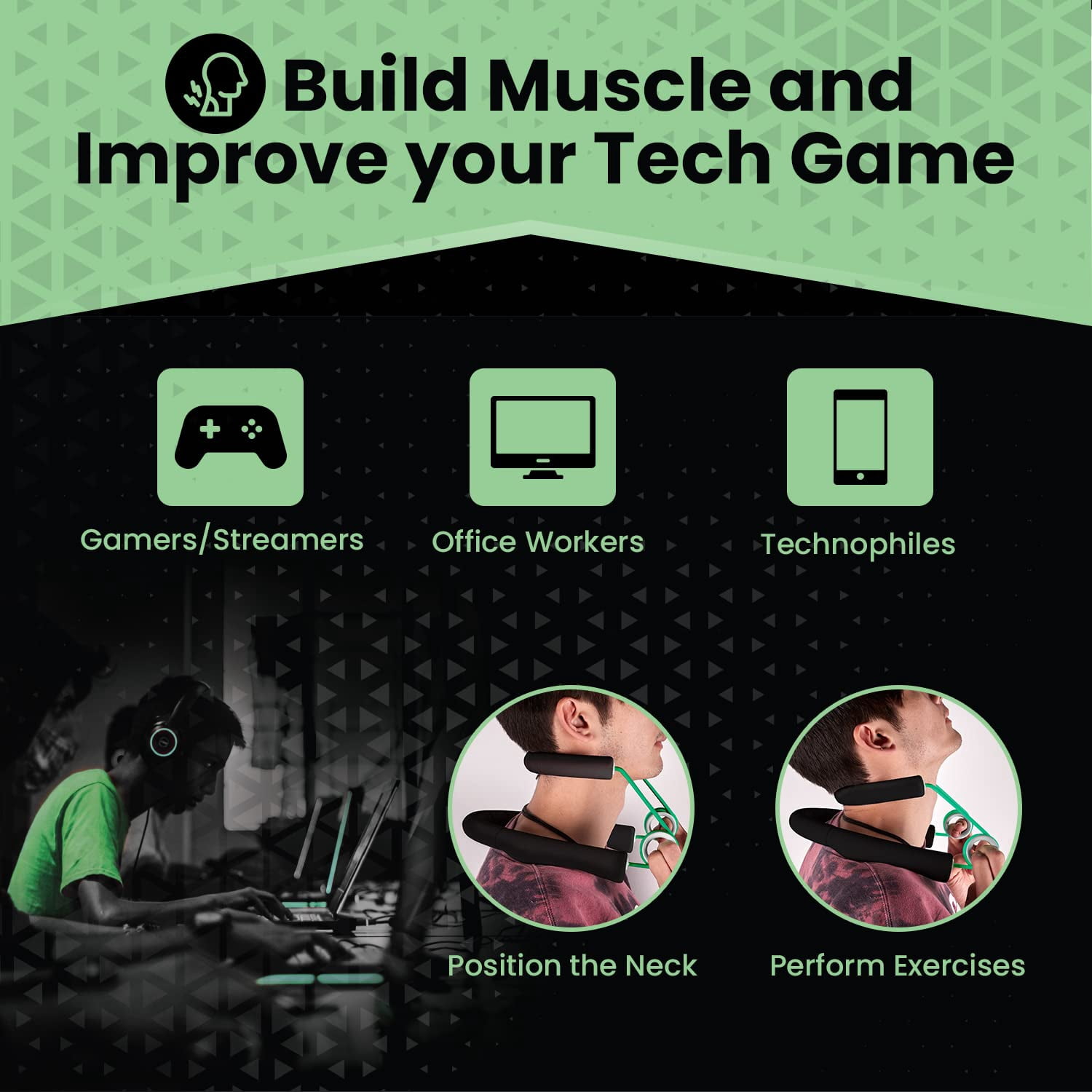 Portable Neck Strengthener by NeckSpring, Relieves Neck Pain, Restore Cervical Curvature, Improves posture; and Reverses Nerd Neck