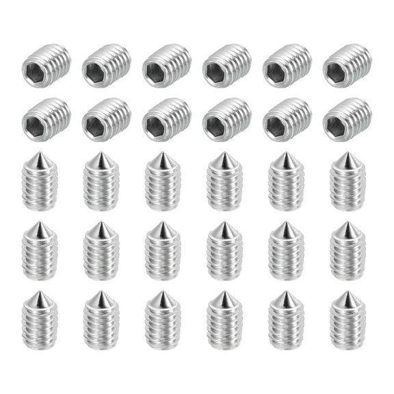 60 Pcs M4x6mm Set Screws, 304 Stainless Steel Cone Point Hex Socket Grub Screw