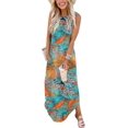 thumbnail image 1 of Vestido Zeagoo para mujer, bohemio, verano, playa, estampado de hojas tropicales, 1 of 5