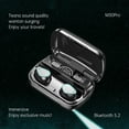 thumbnail image 5 of Oggfader Wireless Earbuds Digital Display Large Capacity Bluetooth 5.2 Wireless Headset S Sports In Ear Intelligent Noise Reduction Headset With LED Flashlight Black, 5 of 9