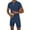 Dark Blue, variant on VBTAPA Mens Shorts Sets 2025 Summer 2 Piece Outfits Waffle Knit Quarter Zip Polos with Drawstring Waist Shorts Casual Golf Track Suit Beach Vacation Set with Pockets Sale of the Day Black XL