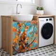 thumbnail image 3 of Fall Forest Fox Cabinet Curtain 35"Wx35"L,Dustproof Under Sink Skirt with Self Adhesive Tape,Fall Orange Red Autumn Maple Leaves Cabinet Curtain Cover for Kitchen Sink,Bathroom Vanity,Laundry Room, 3 of 9