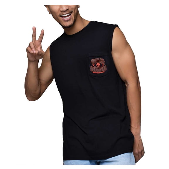 Harley-Davidson Men's Arched Fangs Sleeveless Chest Pocket Muscle Tee (S), Harley Davidson