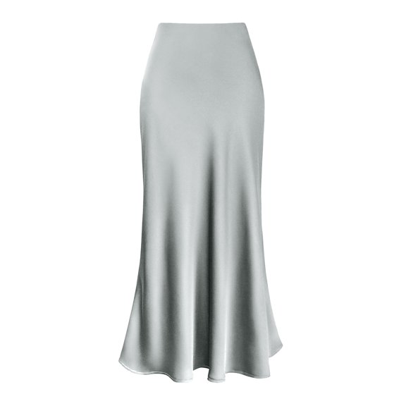 CAIXAI Womens High Waist Elastic Flare Bodycon Basic Slim Maxi Skirt
