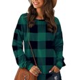 thumbnail image 1 of Guardurnaity Jersey femenino a cuadros de manga larga para mujer, sudadera deportiva con parte inferior dividida, sudadera informal para chica Prendas para la parte del cuerpo Verde L, 1 of 6