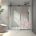 thumbnail image 5 of 6076 Brushed Gold Frameless One Fixed and One Shifted Shower Door, 5 of 6