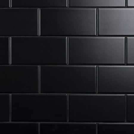 SomerTile Crown Heights 3"x 6" Matte Black Ceramic Wall Tile (6.03 Sq.Ft / Case)