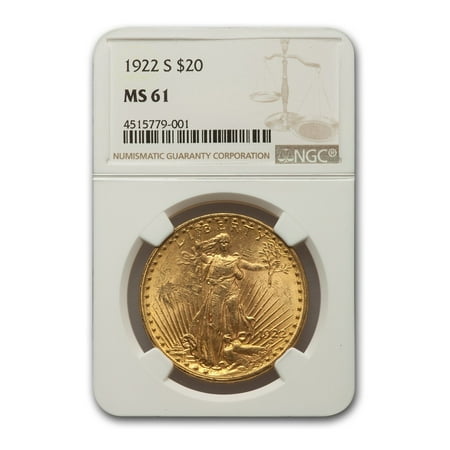 1922-S $20 Saint-Gaudens Gold Double Eagle MS-61 NGC