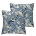 thumbnail image 2 of JRXY Crane Throw Pillow Case Cushion Covers Flying Bird Flower Blue White for Couch Bed Sofa Car Waist,&nbsp;Suitable for All Season Pillow Case for Room Bedroom Sofa Chair,2 Pcs White, 2 of 6