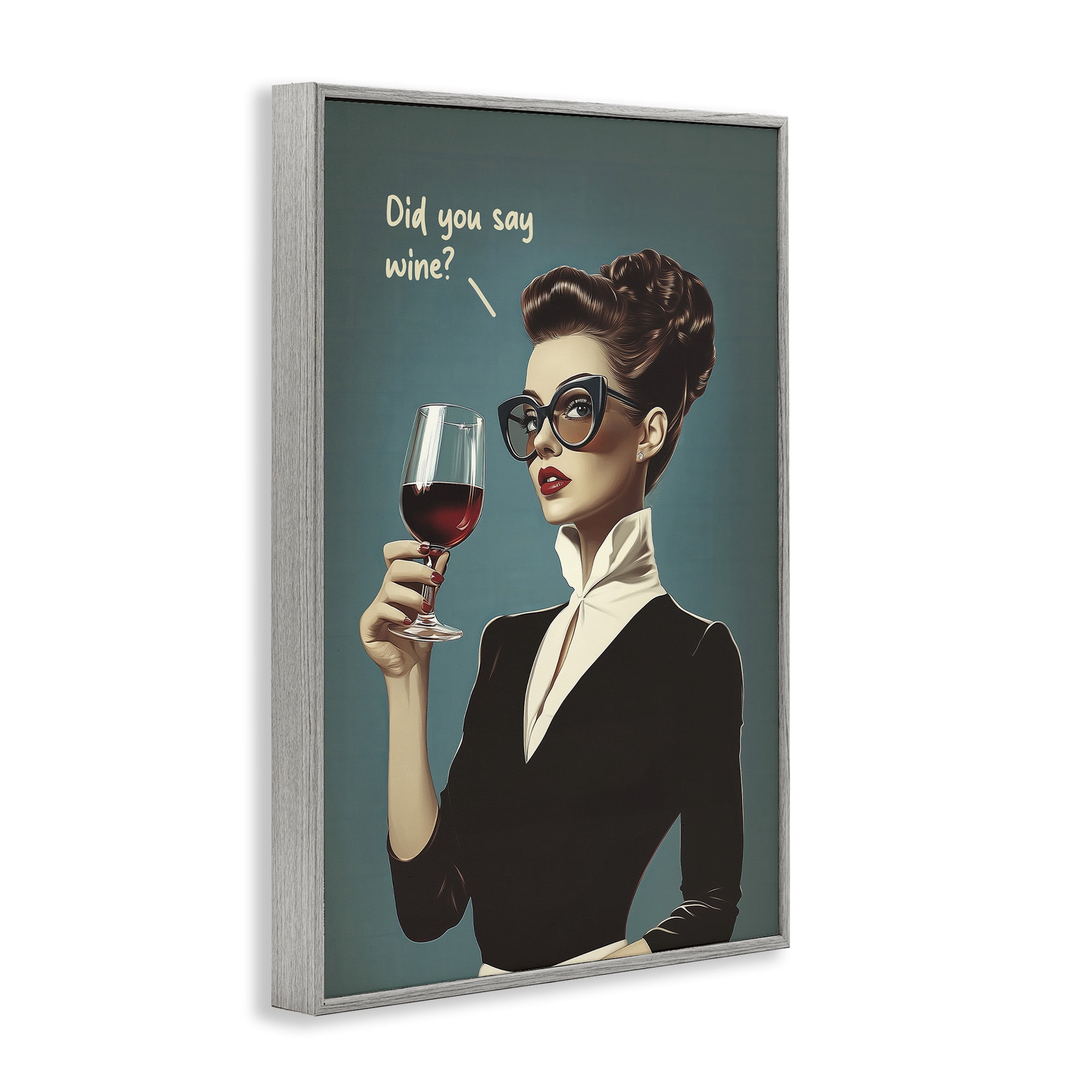 Stupell Industries Did You Say Wine Gray Framed Giclee Art, design by Andreas Magnusson
