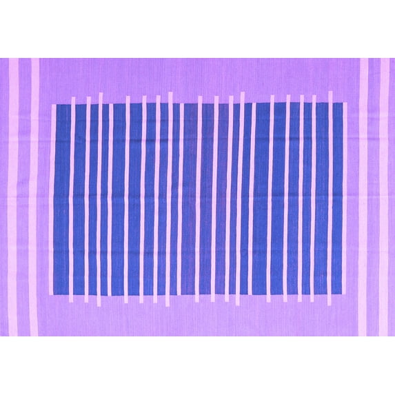 Ahgly Company Indoor Rectangle Abstract Purple Contemporary Area Rugs, 6' x 9'
