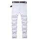 thumbnail image 4 of Pantalones vaqueros largos para hombre, vaqueros rotos, con cremallera, lavados, elásticos, tendencia para exteriores, pantalones vaqueros para hombre., 4 of 9
