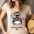 thumbnail image 4 of Women’s Medical Assistant T-Shirt with Leopard Bow and Glasses Design, Azalea, Size S, 4 of 6