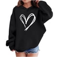 thumbnail image 1 of Sudadera con capucha y estampado de corazón de San Valentín, sudadera de manga larga para niños y niñas, chaqueta para niñas de talla mediana y grande., 1 of 7