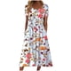 thumbnail image 2 of Puntoco Vestido De Bolsillo Estampado Con Cuello Redondo Y Manga Corta De Verano Para Mujer Rojo S,Regalos Para Mujer Joven, 2 of 6