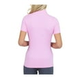 thumbnail image 2 of IBKUL Adult Female Mock Neck Short Sleeve Shirt, Color: Candy Pink, Size: L (87000-CNP-L), 2 of 2