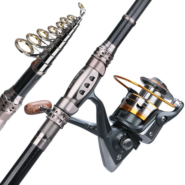 Sougayilang Telescopic Fishing Rod and Reel Combo Spinning Reel Fishing
