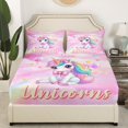 thumbnail image 3 of Erosebridal Girls Unicorn Sheet Set Full, Super Cozy 4pcs, 3 of 6