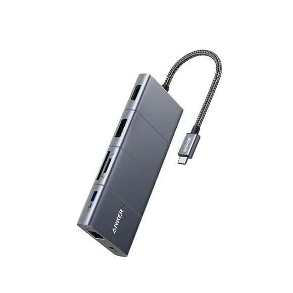 Anker USB C Hub, 11-in-1 Docking Station with 4K@60Hz HDMI and DP, 100W Power Delivery, USB-C and 3 USB-A Data Ports, 1 Gbps Ethernet, 3.5mm Audio, microSD and SD Card Reader