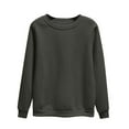 thumbnail image 2 of HOMBOM Plain Sweatshirts For Women Trendy Lightweight Crew Neck Black Pullover Long Sleeve Casual Soft Sweatshirt 2XL, 2 of 5