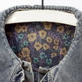 thumbnail image 5 of Cardigans for Women Trendy Cropped Denim Floral Embroidery Collared Ruffle Blouse Tops Casual Long Sleeve Fall Winter Womens Sweaters Grey L, 5 of 10