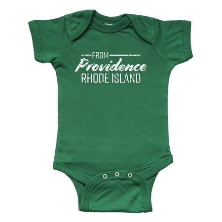 

Inktastic From Providence Rhode Island in White Distressed Text Gift Baby Boy or Baby Girl Bodysuit