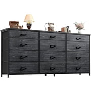 55" Long Dresser for Bedroom with 9 Big Drawers & 3 Small Drawers TV Stand for 60 inch TV Entertainment Center, Black
