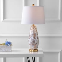 JONATHAN Y Jocelyn 28" Seashell LED Table Lamp, Natural, JYL4005A