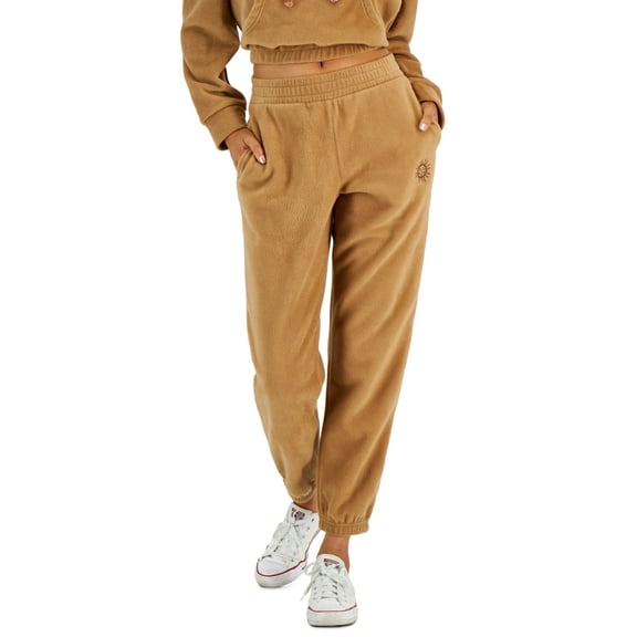 Hippie Rose Juniors’ Polar Fleece Joggers, Tan, Small