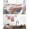 thumbnail image 5 of Hello Spring Kitchen Dish Towels for Drying Dishes Set of 3, Pink Tulip Flowers Farmhouse Buffalo Plaid Wooden Waffle Weave Microfiber Hand Tea Bathroom Towels Quick Dry & Absorbent Towel 12x12, 5 of 7