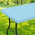 thumbnail image 1 of Mantel Smiry, impermeable, elástico, ajustado, para mesa de 8 pies, azul claro, 1 of 9